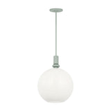 Filomena Medium Pendant 14", Soft Sage and Milk Glass