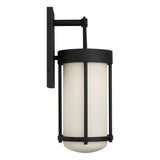 Torrence Outdoor Wall Light, Large 22", Textured Black and Opal Glass