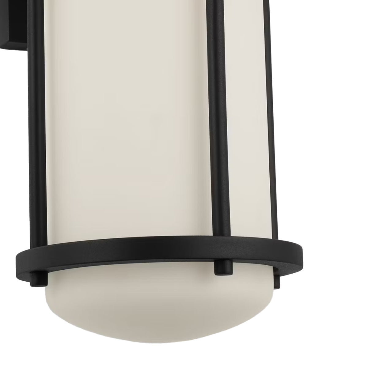Torrence Outdoor Wall Light, Large 22", Textured Black and Opal Glass