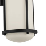 Torrence Outdoor Wall Light, Large 22", Textured Black and Opal Glass