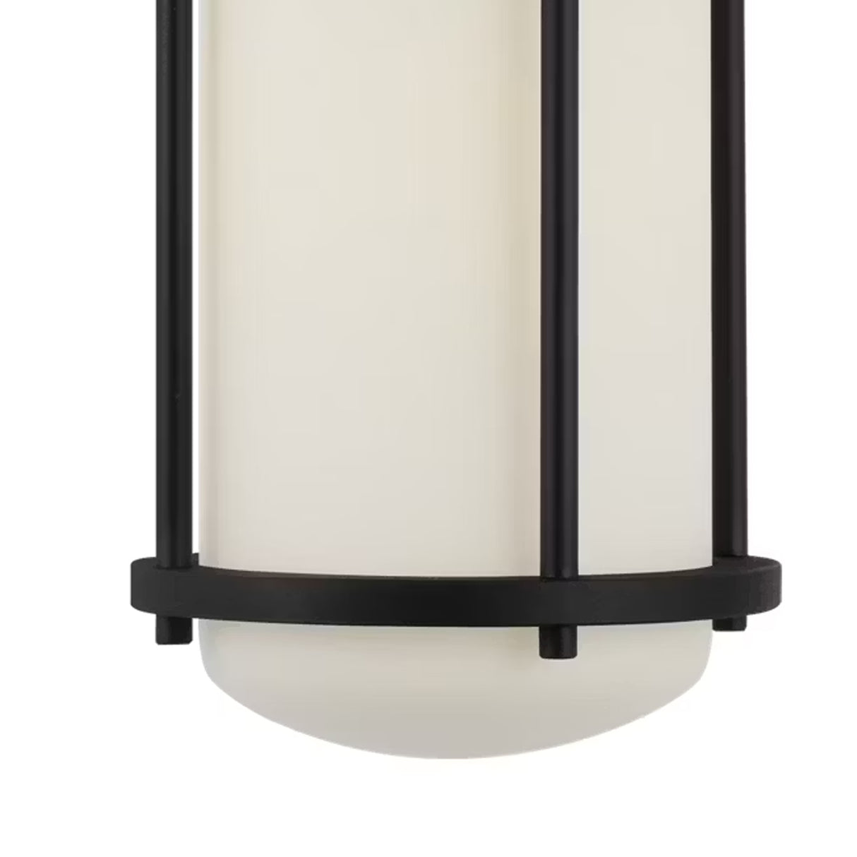 Torrence Outdoor Wall Light, Medium 15", Textured Black and Opal Glass