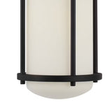 Torrence Outdoor Wall Light, Medium 15", Textured Black and Opal Glass