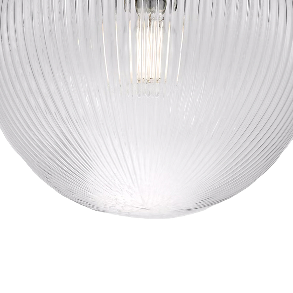 Whitaker Flush Mount 10", Chrome and Clear Ribbed Glass