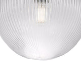 Whitaker Flush Mount 10", Chrome and Clear Ribbed Glass