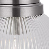 Whitaker Flush Mount 10", Brushed Nickel and Clear Ribbed Glass