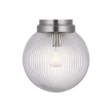 Whitaker Flush Mount 10", Brushed Nickel and Clear Ribbed Glass