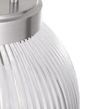 Whitaker Pendant 10", Brushed Nickel and Clear Ribbed Glass