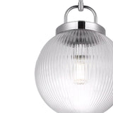Whitaker Pendant 10", Chrome and Clear Ribbed Glass
