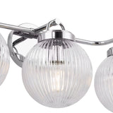 Whitaker 3 Light Vanity 24", Chrome and Clear Ribbed Glass