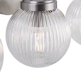 Whitaker 3 Light Vanity 24", Brushed Nickel and Clear Ribbed Glass