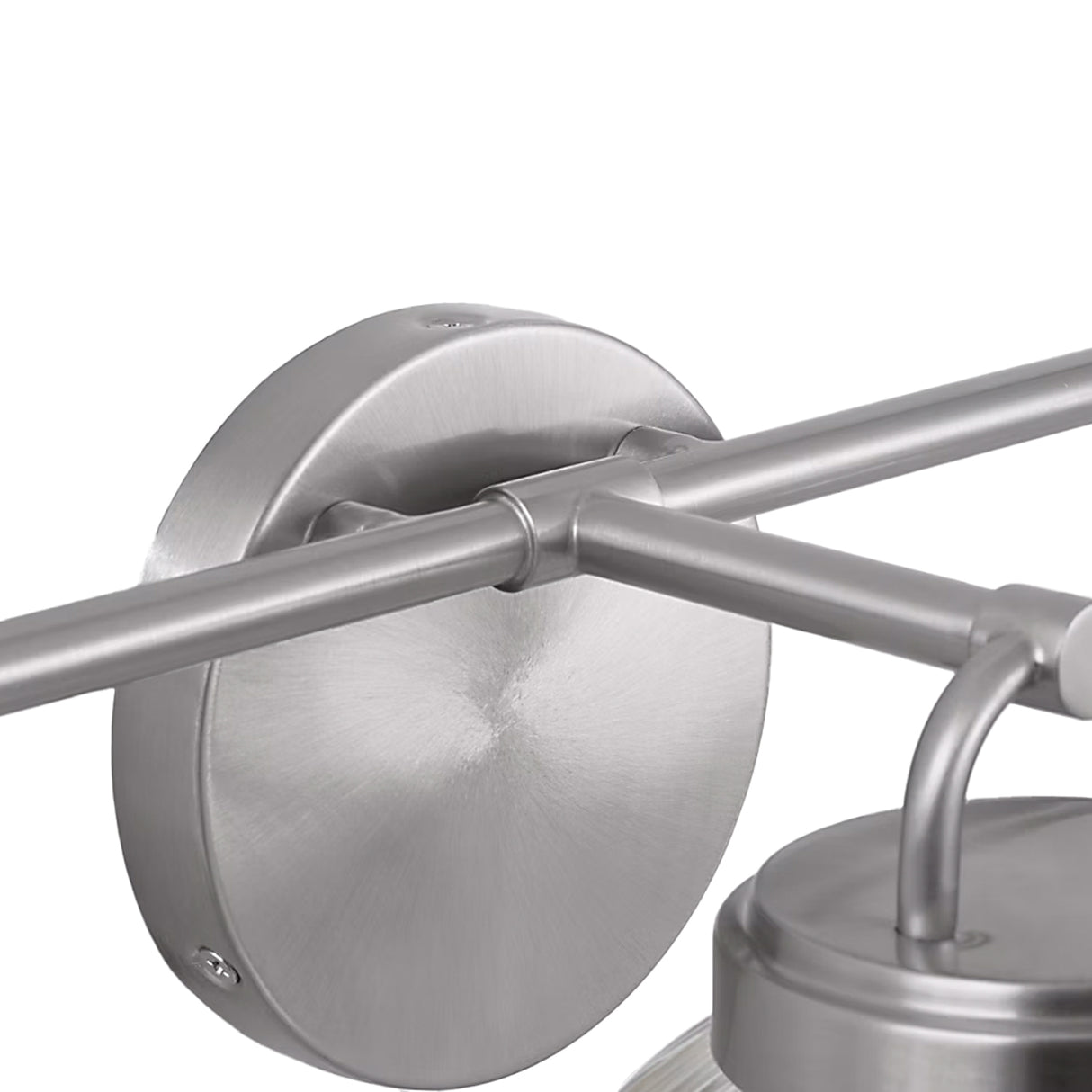 Whitaker 3 Light Vanity 24", Brushed Nickel and Clear Ribbed Glass