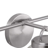 Whitaker 3 Light Vanity 24", Brushed Nickel and Clear Ribbed Glass
