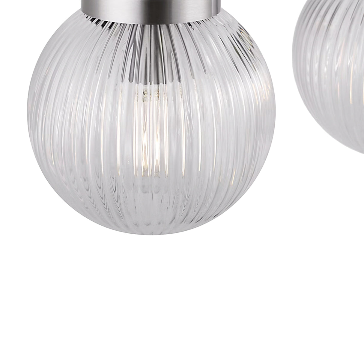 Whitaker 2 Light Vanity 16", Brushed Nickel and Clear Ribbed Glass