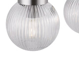 Whitaker 2 Light Vanity 16", Brushed Nickel and Clear Ribbed Glass