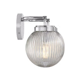 Whitaker 2 Light Vanity 16", Chrome and Clear Ribbed Glass