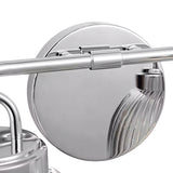 Whitaker 2 Light Vanity 16", Chrome and Clear Ribbed Glass