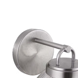 Whitaker Wall Sconce 9", Brushed Nickel and Clear Ribbed Glass