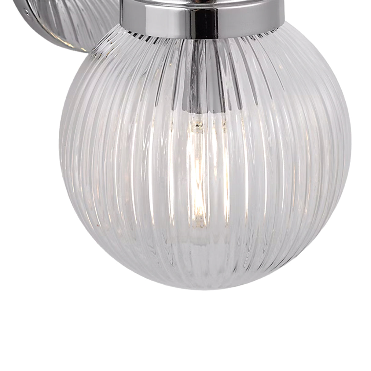Whitaker Wall Sconce 9", Chrome and Clear Ribbed Glass
