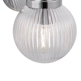 Whitaker Wall Sconce 9", Chrome and Clear Ribbed Glass