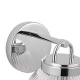 Whitaker Wall Sconce 9", Chrome and Clear Ribbed Glass