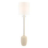 Stroud Floor Lamp 62", Aged Brass and Beige
