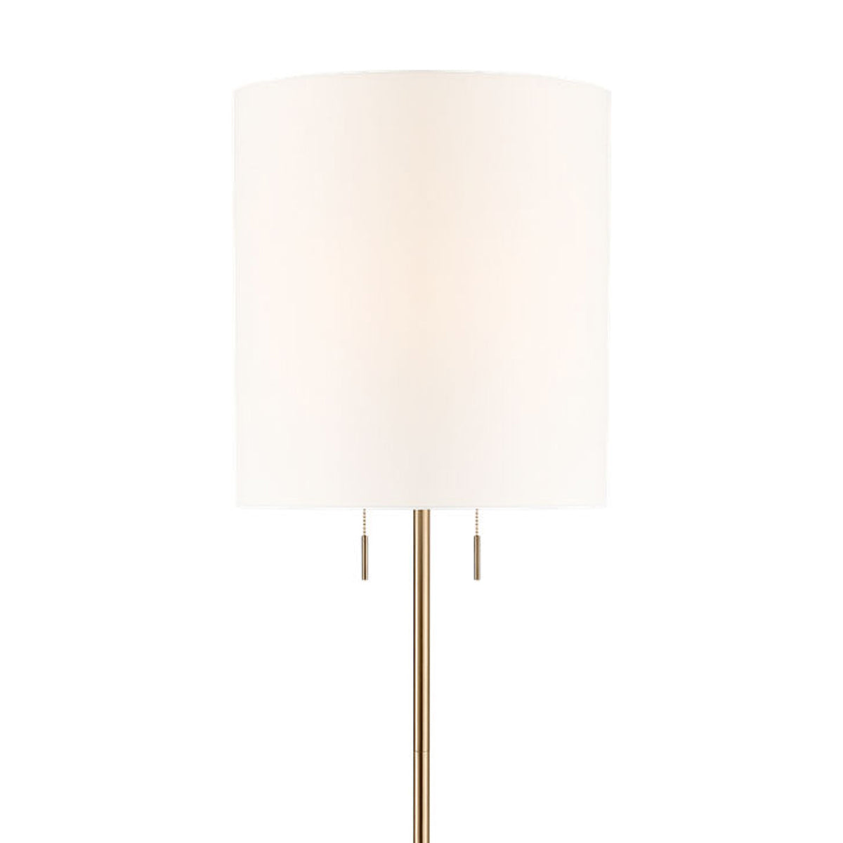 Stroud Floor Lamp 62", Aged Brass and Beige
