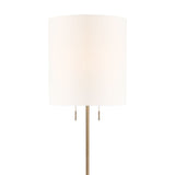 Stroud Floor Lamp 62", Aged Brass and Beige