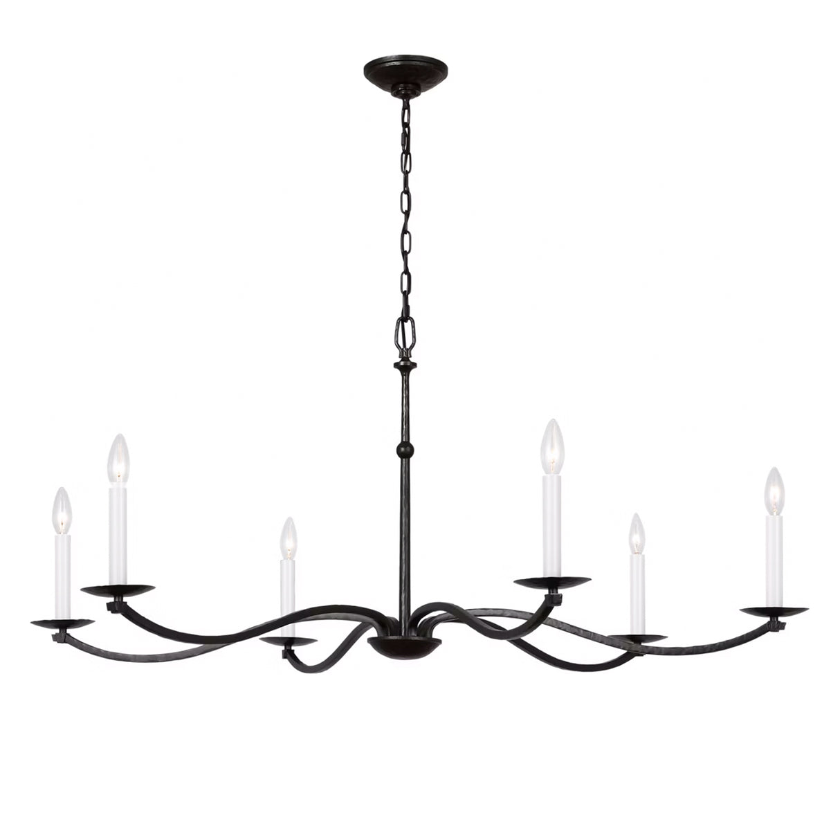 Davina 6 Light Chandelier 48", Aged Iron