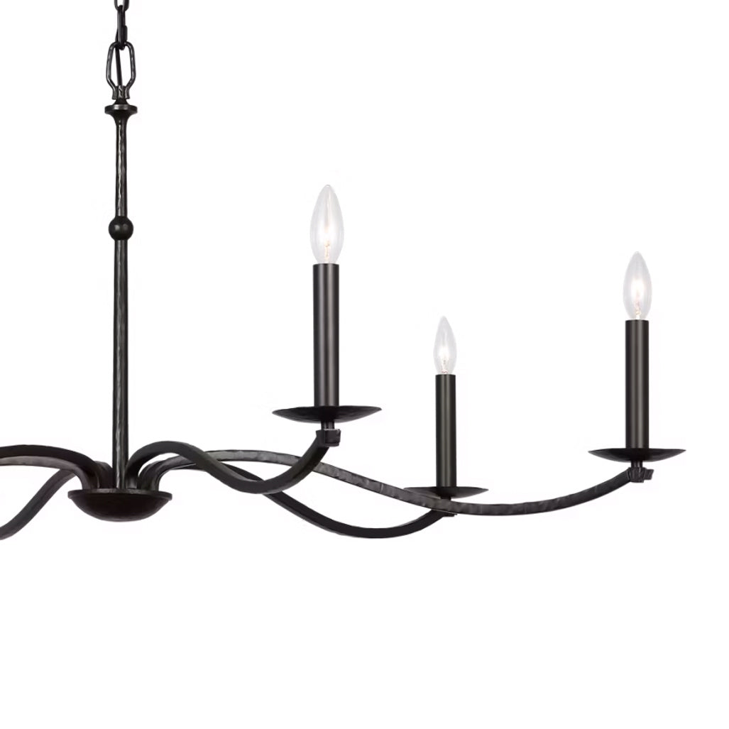 Davina 6 Light Chandelier 48", Aged Iron