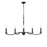 Davina 5 Light Chandelier 36", Aged Iron