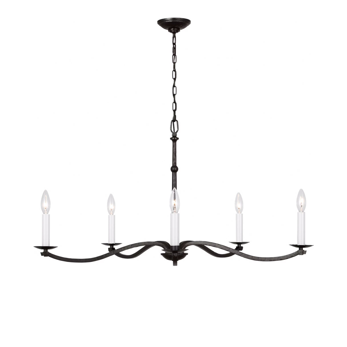 Davina 5 Light Chandelier 36", Aged Iron