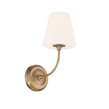 Estelle Wall Sconce 13", Brass and Opal Glass