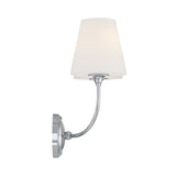 Estelle 2 Light Vanity Sconce 14", Chrome and Opal Glass