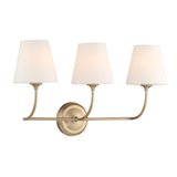 Estelle 3 Light Vanity 23", Brass and Opal Glass