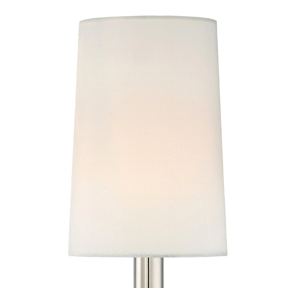 Estelle Double Wall Sconce 17", Polished Nickel and White Linen
