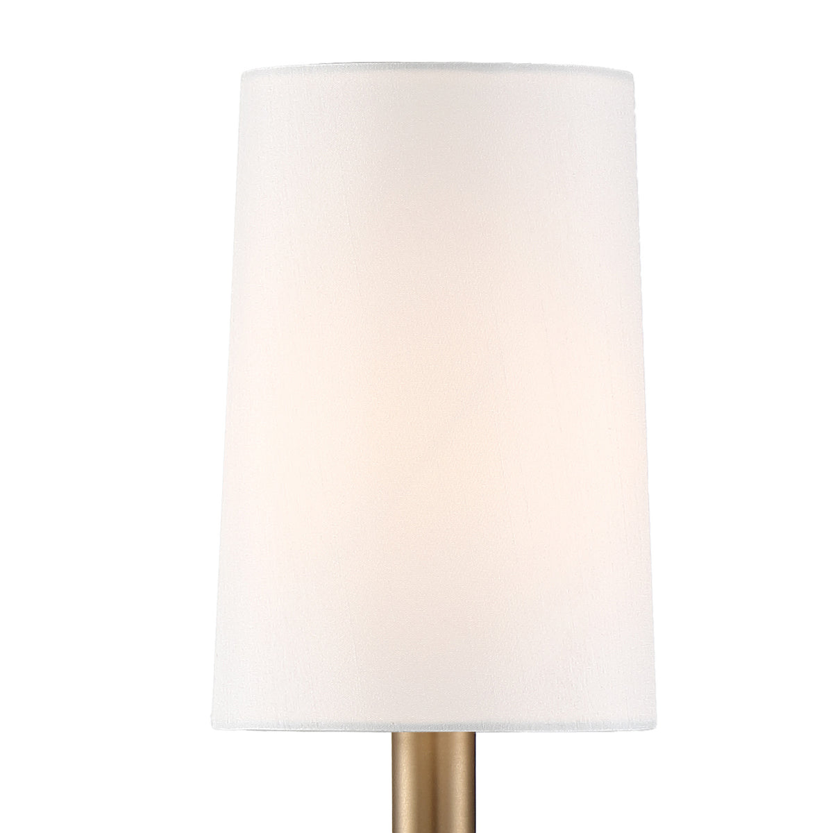 Estelle Double Wall Sconce 17", Brass and White Linen