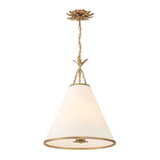Alice Conical Pendant 18", Antique Gold with Fabric Shade