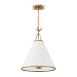 Alice Conical Pendant 18", Antique Gold with Fabric Shade