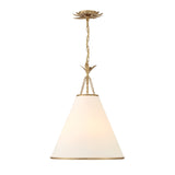 Alice Conical Pendant 18", Antique Gold with Fabric Shade