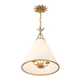 Alice Conical Pendant 18", Antique Gold with Fabric Shade