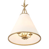 Alice Conical Pendant 18", Antique Gold with Fabric Shade