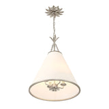Alice Conical Pendant 18", Antique Silver with Fabric Shade