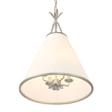 Alice Conical Pendant 18", Antique Silver with Fabric Shade