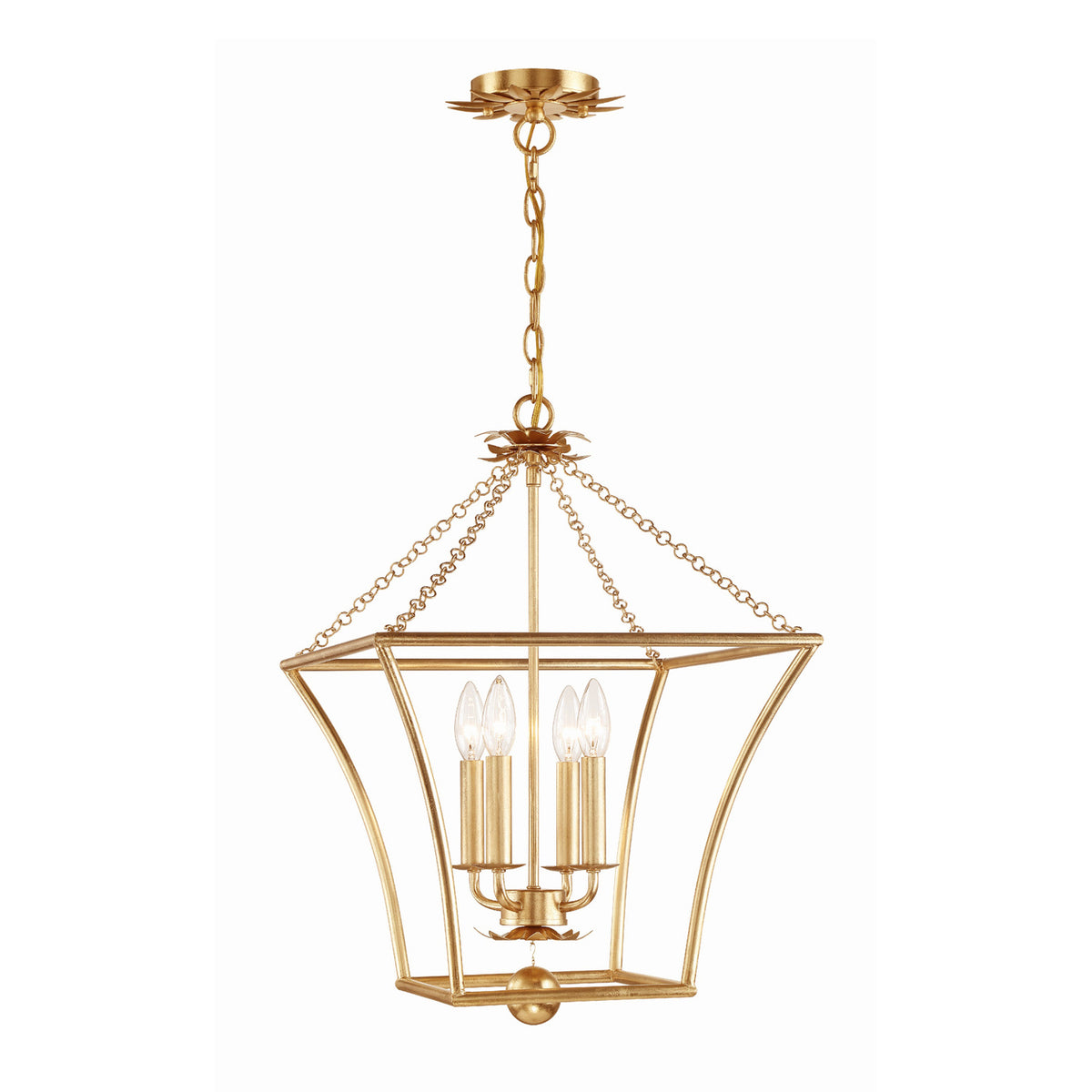 Alice Lantern Pendant 16", Antique Gold