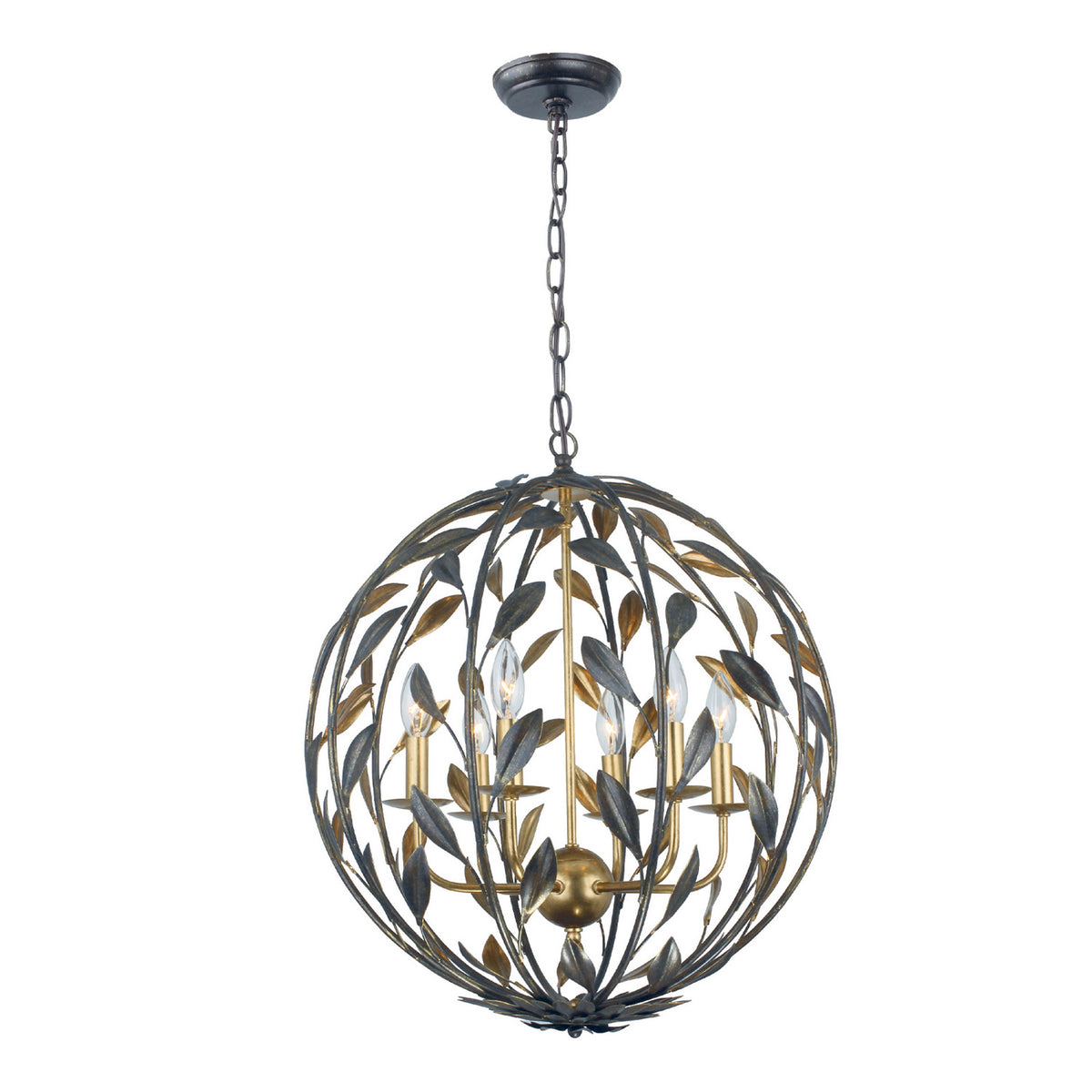 Alison Pendant 21", Antique Bronze and Antique Gold