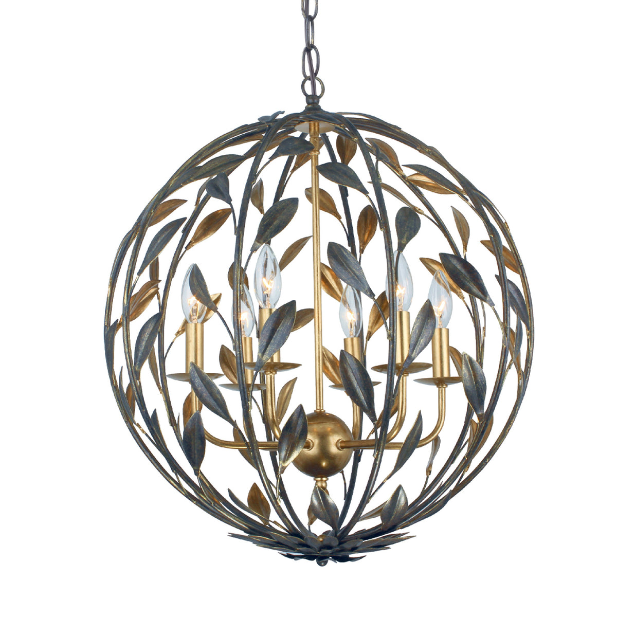 Alison Pendant 21", Antique Bronze and Antique Gold