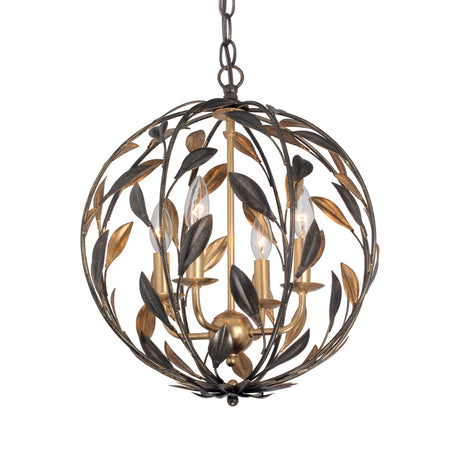 Alison Pendant 16", Antique Bronze and Antique Gold