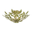 Alison Semi-Flush 21", Antique Sage, angled view showing leaf arms, exposed bulbs, and round canopy