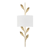 Alison Wall Sconce 24", Antique Gold with Fabric Shade