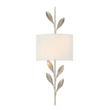 Alison Wall Sconce 24", Antique Silver with Fabric Shade